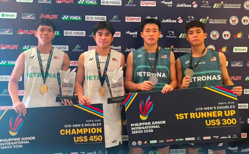 Malaysian shuttlers sweep five junior titles in the Philippines