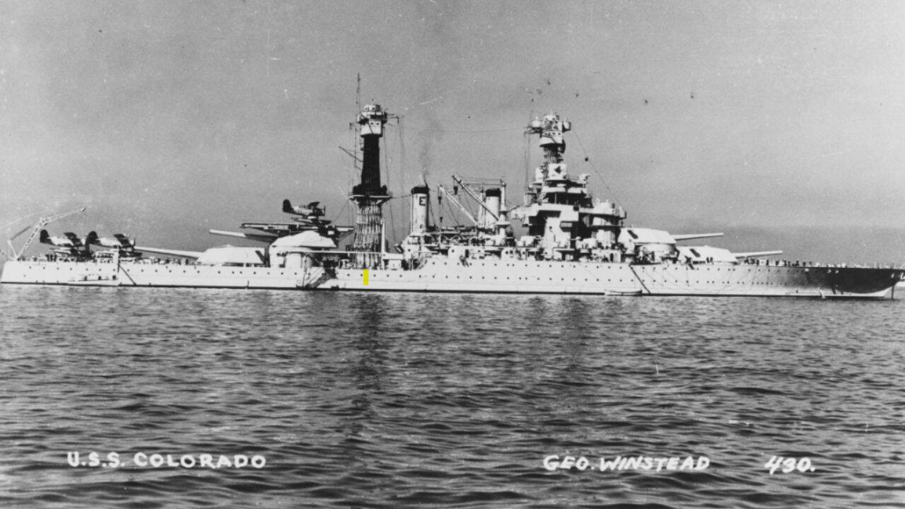 USS Colorado took 22 hits in the 1944 battle but stayed in action