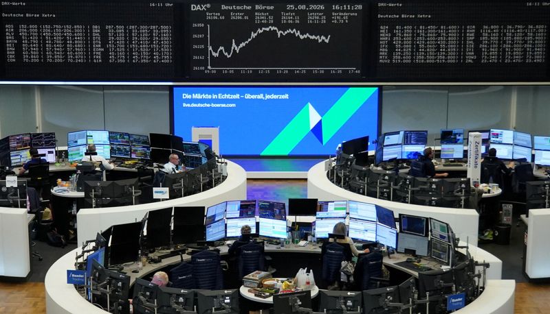 World stocks steady as Nvidia boost tempers Jackson Hole caution