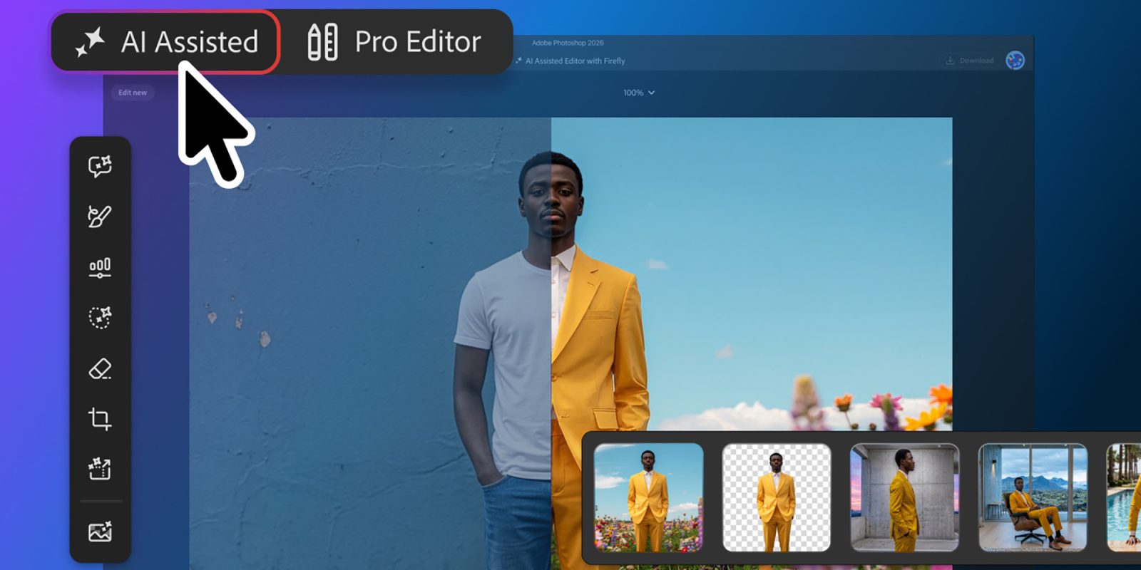 Adobe Photoshop adds optional ‘AI Assisted Editor’ mode for fully prompt-based image editing