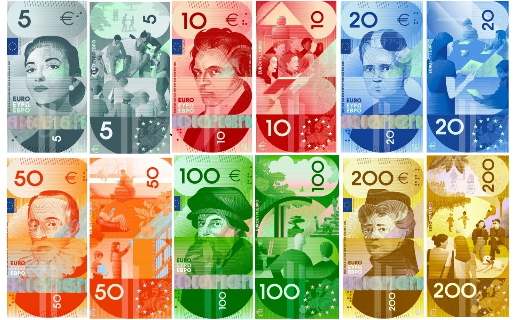 The secret hidden in design G, the Spanish proposal for the new euro banknotes