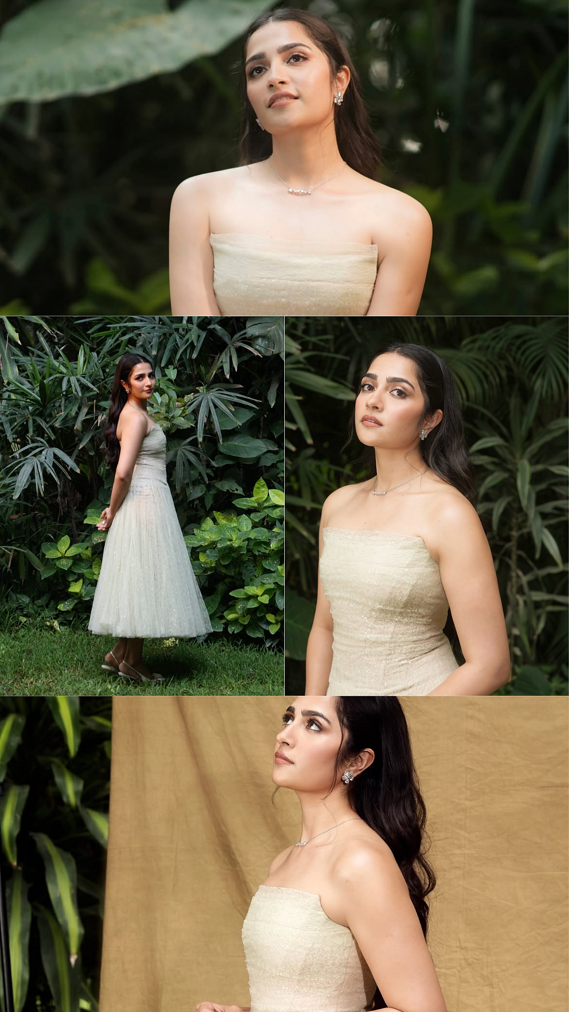 Rukmini Vasanth Serves Effortless Elegance & Quiet Luxury In Strapless Beige Dress At Toxic Trailer Launch
