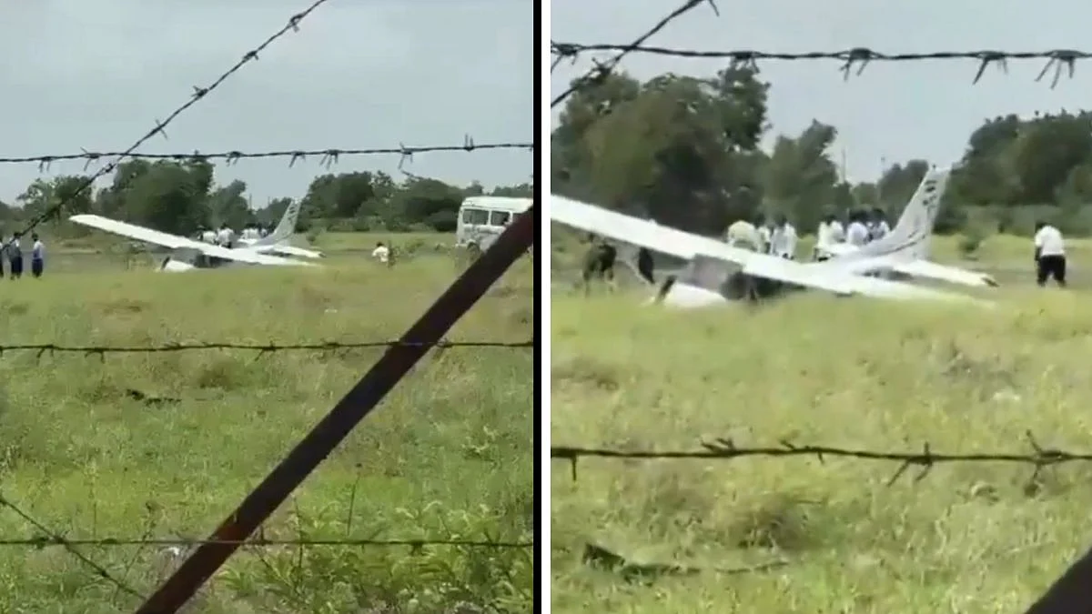 Another Plane Crash In Baramati: Carvwr Aviation's Trainee Aircraft Overruns Runway During Emergency Practice, Crew Unharmed