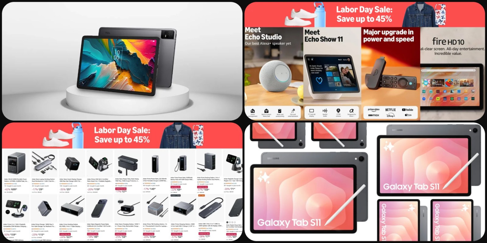 Deals: Amazon 2026 Labor Day sale, NXTPAPER tablets from $150, Galaxy Tab S11 $200 off, Anker charging gear from $12, more