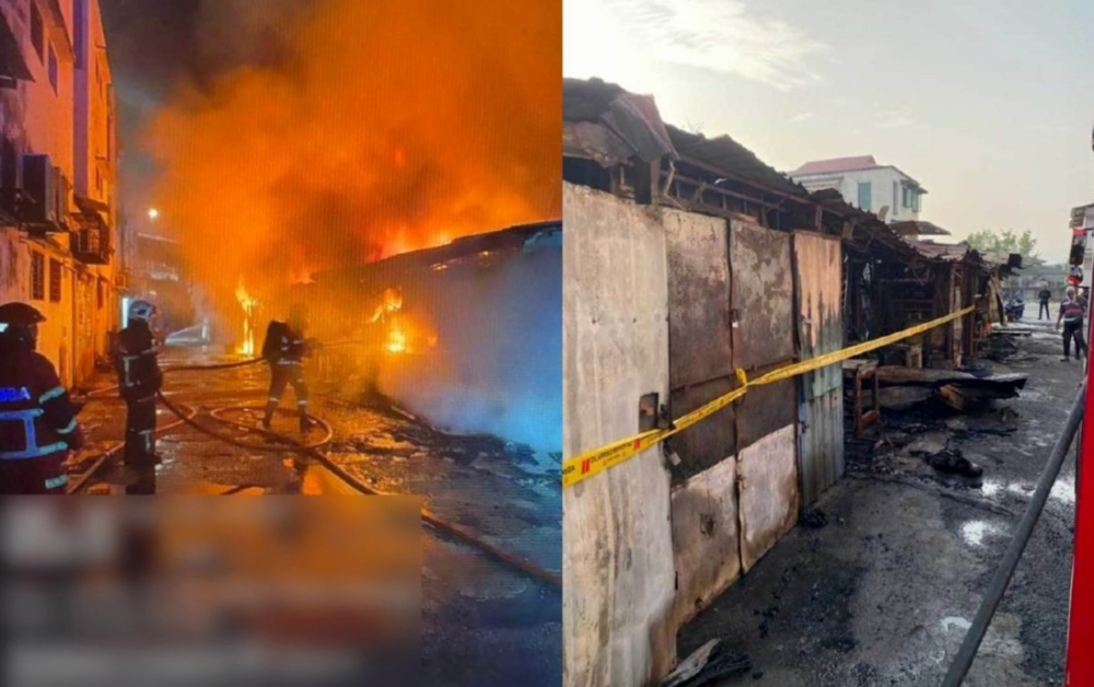Fire destroys food stall and storage room outside SK Ampang; no casualties reported