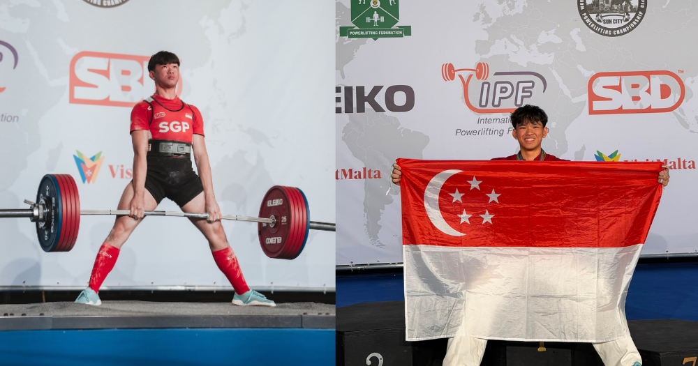 S'porean student, 18, breaks deadlift world record, juggles school & part-time work to fund his dream