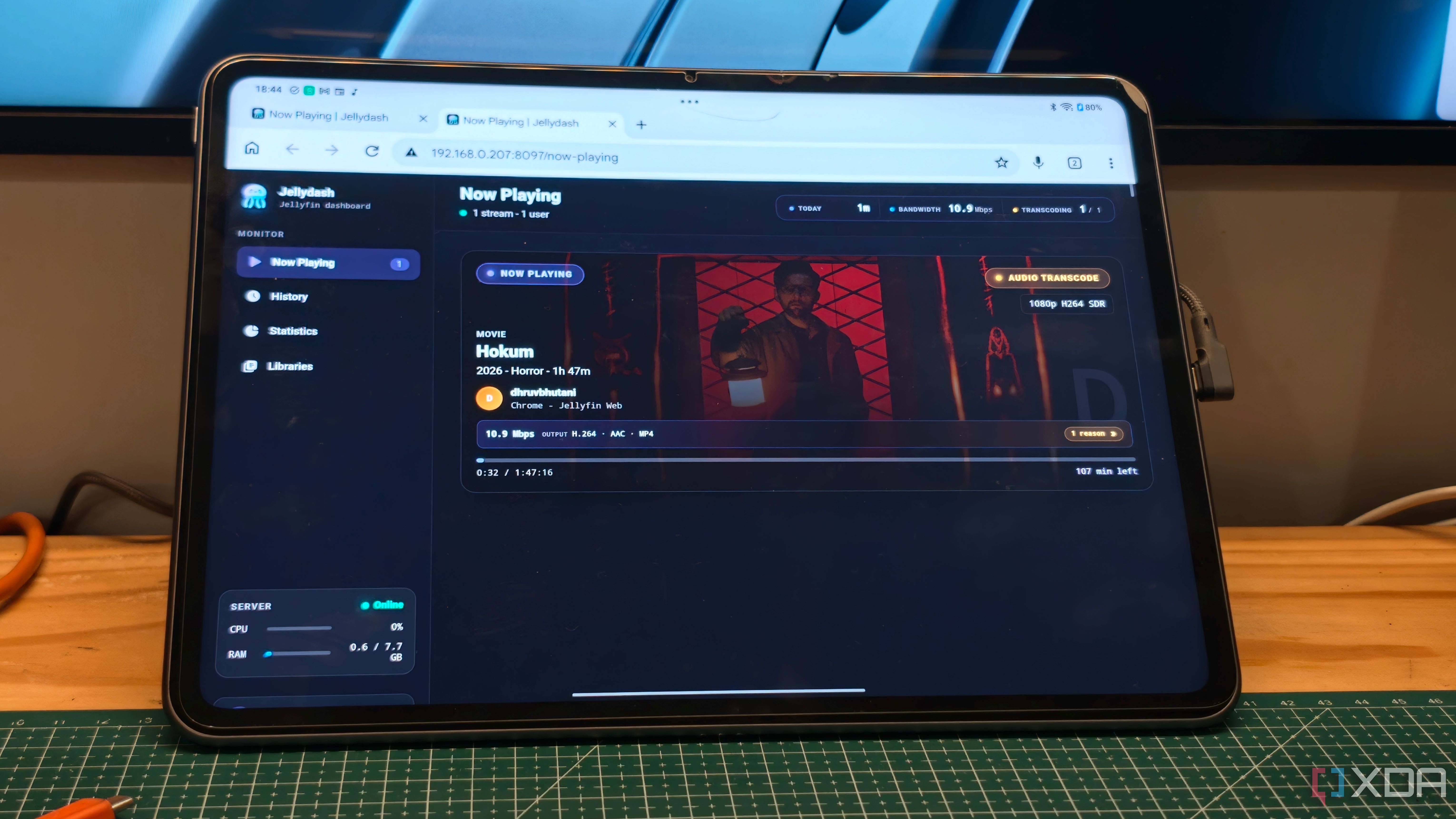 I turned an old Android tablet into a Jellyfin monitoring dashboard, and now I barely touch my server