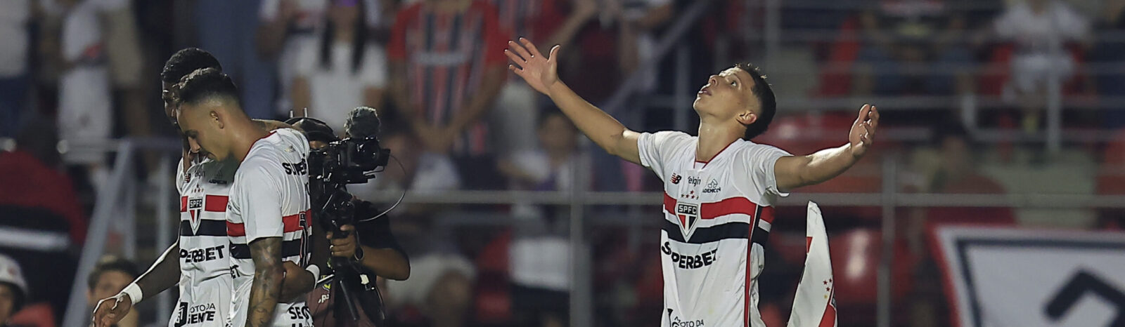 Gustavo Santana celebrates first senior goal