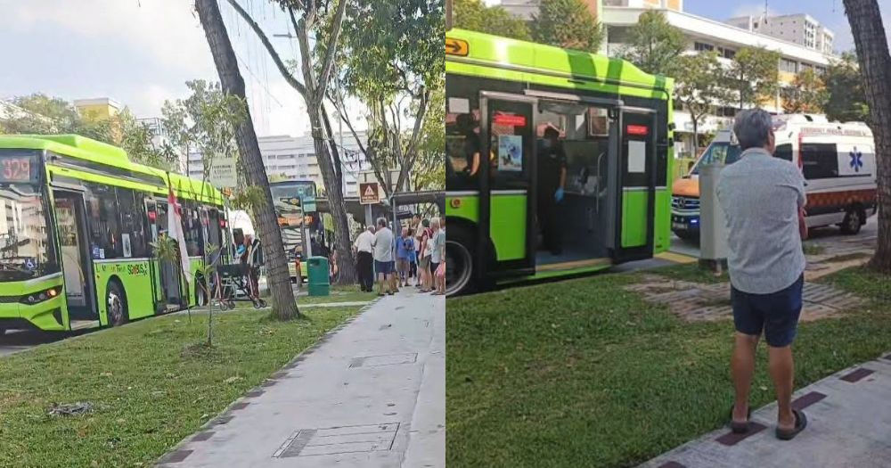 Bus forced to brake abruptly to avoid colliding with car travelling against traffic in Hougang, 1 sent to hospital
