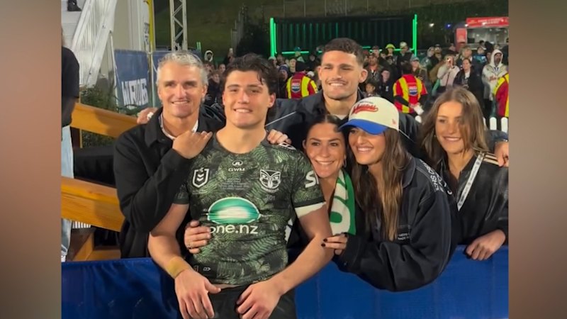 Cleary embraces family after NRL debut