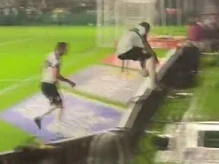 Worst celebration ever? Brazilian defender takes painful tumble into a tunnel