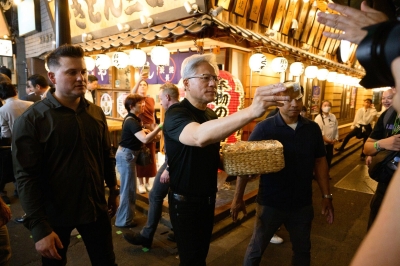 At Jensen Huang’s favorite Japan pub, it’s not last call yet