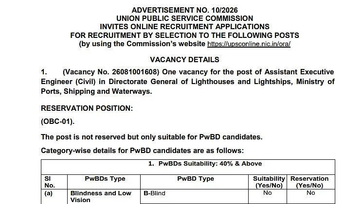 UPSC Recruitment 2026: Applications Open For AEE Civil, Electronics, Research Officer Posts At upsconline.nic.in; Check Details Here