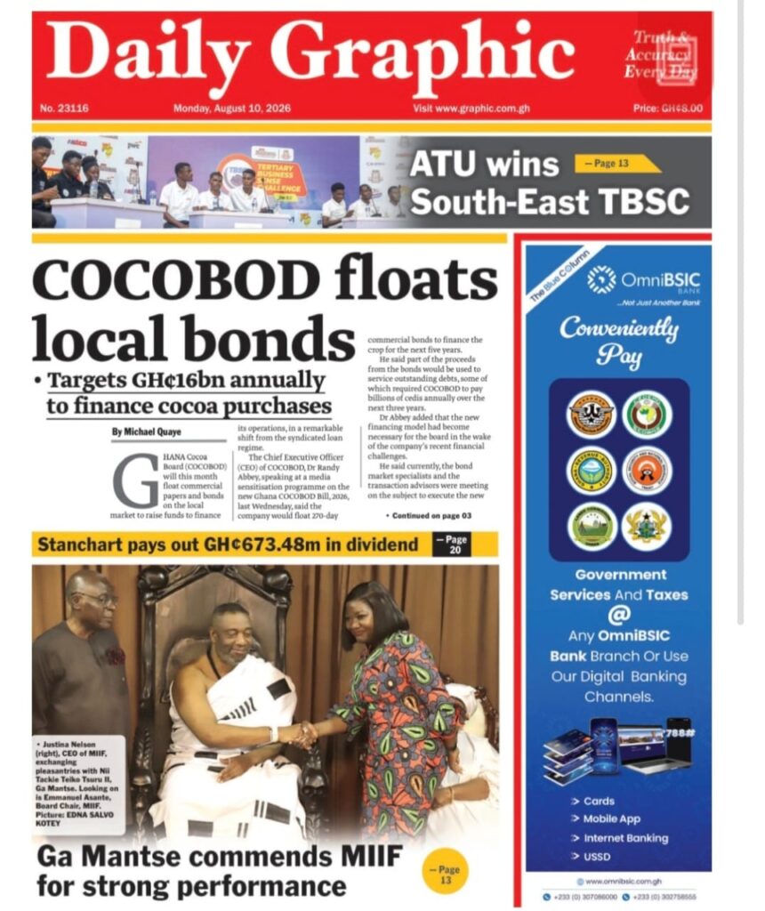 Newspaper headlines: Monday, August 10, 2026