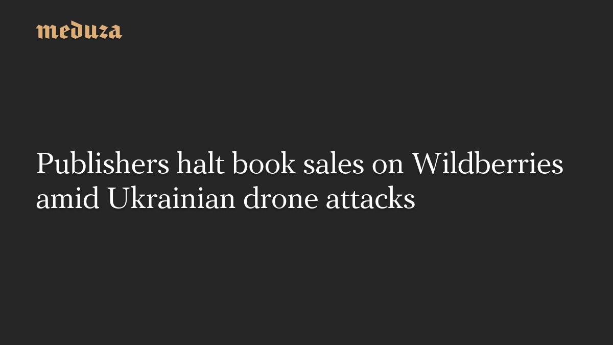 Publishers halt book sales on Wildberries amid Ukrainian drone attacks