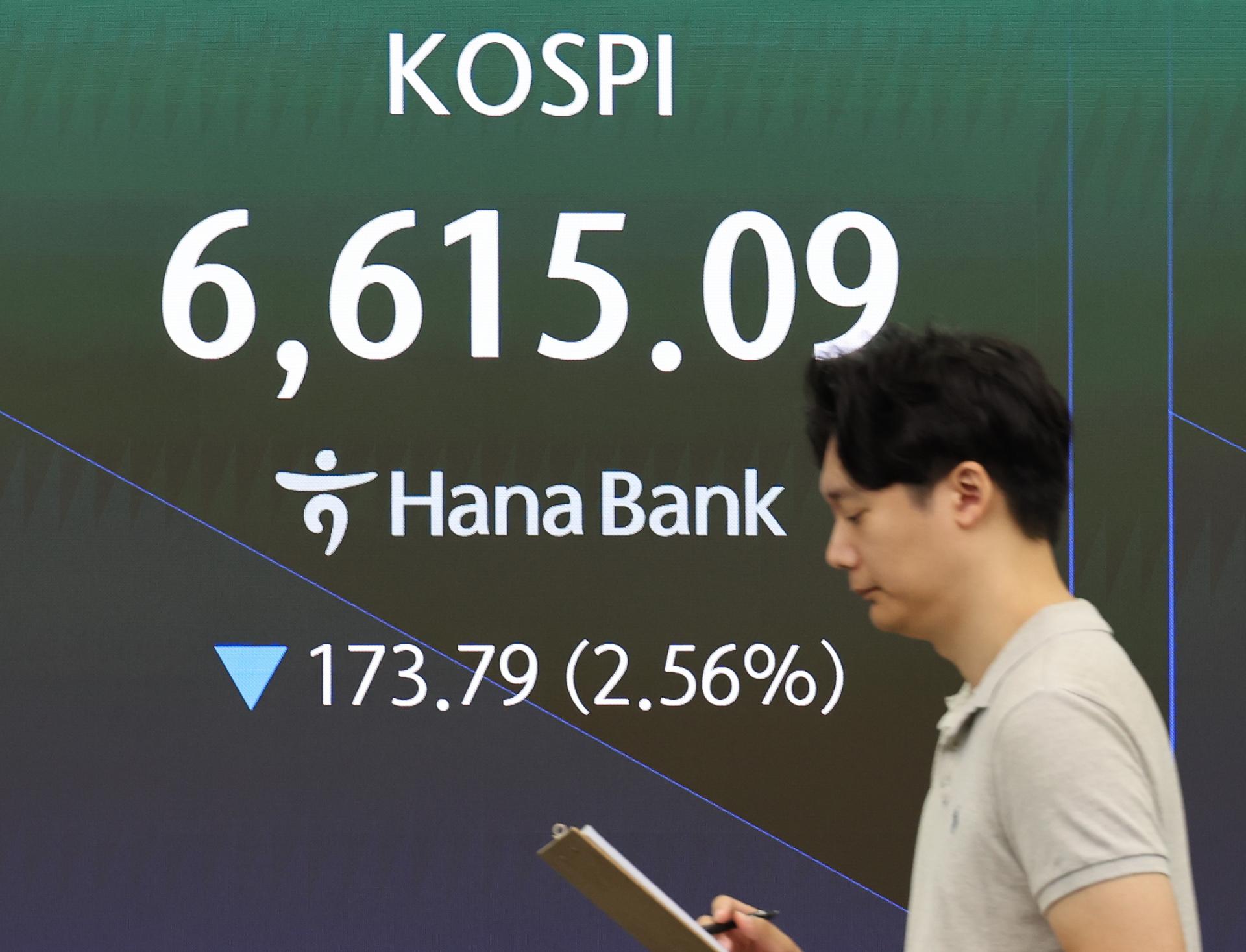 Seoul shares open sharply lower on Fed chief's hawkish comments