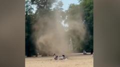 'Dust devil' spins through London park