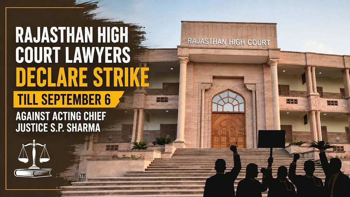 Rajasthan High Court Lawyers Declare Strike Till September 6 Over Allegations Against Acting Chief Justice SP Sharma | VIDEO
