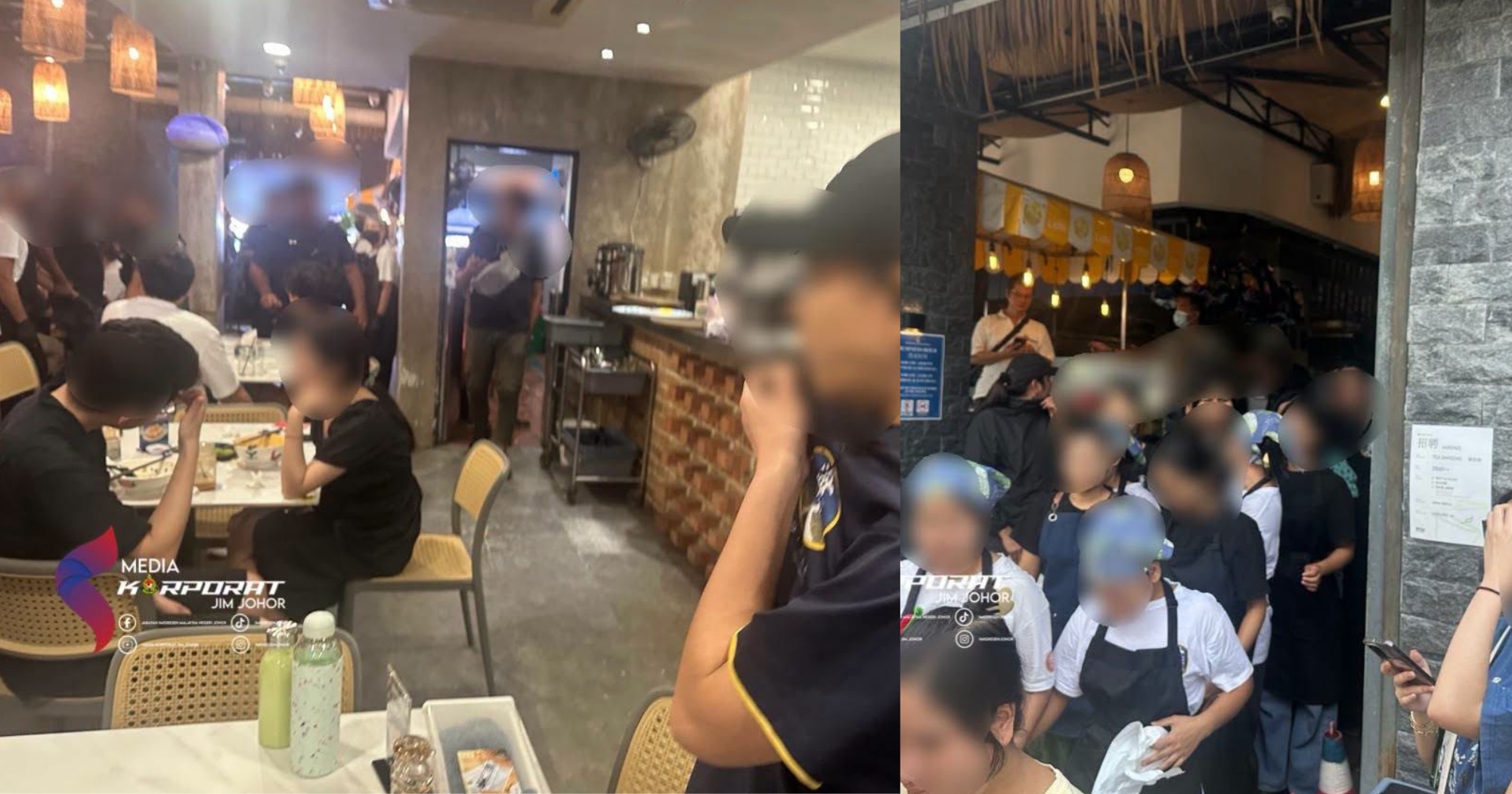 Johor seafood restaurant allegedly hired unlicensed workers, 37 foreign workers & M'sian man detained