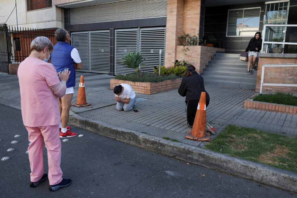 A 7.4-magnitude earthquake rocks Colombia and Ecuador, prompting people to evacuate buildings
