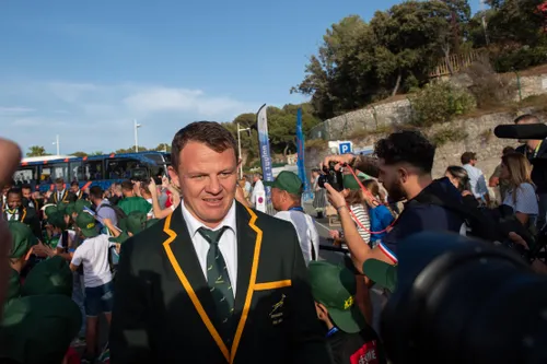 Springbok coach Rassie Erasmus calls for a shot of 'Brannas' ahead of Greatest Rivalry Series