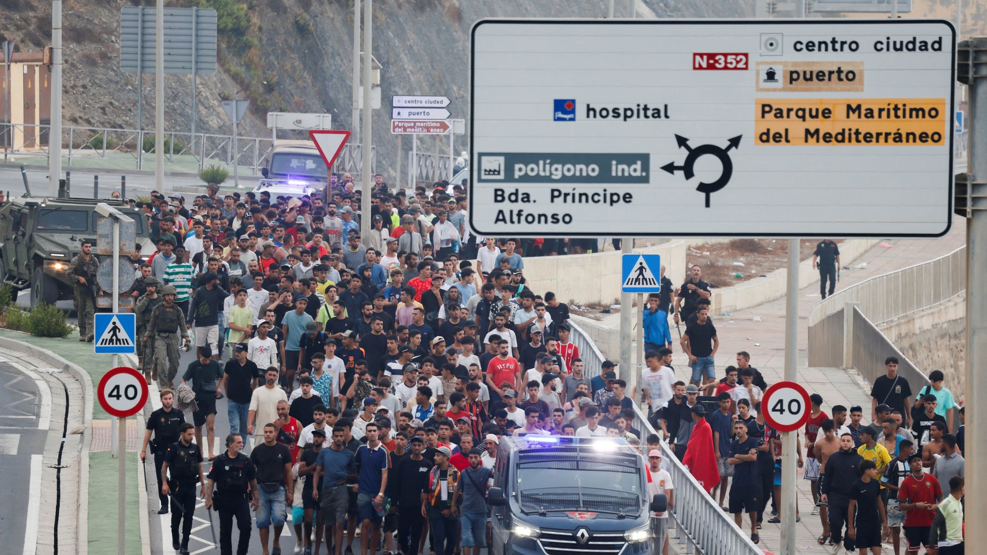 Dozens of migrants who crossed into Ceuta reached mainland Spain, Sky News told