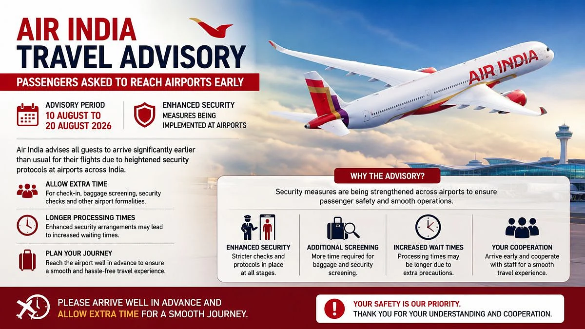 Air India Travel Advisory: Passengers Asked To Reach Airports Early As Enhanced Security Measures May Cause Delays