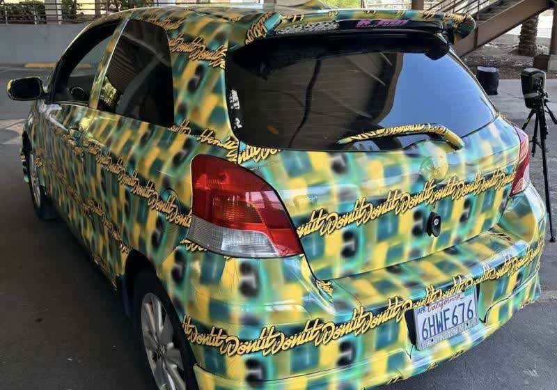 A cybersecurity researcher covered a Toyota in an AI-generated pattern to confuse Flock cameras