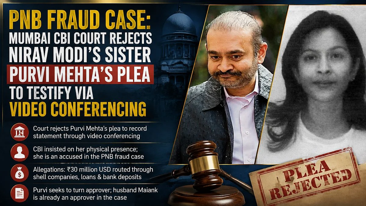 PNB Fraud Case: Mumbai Special CBI Court Rejects Nirav Modi’s Sister Purvi Mehta’s Plea To Testify Via Video Conferencing