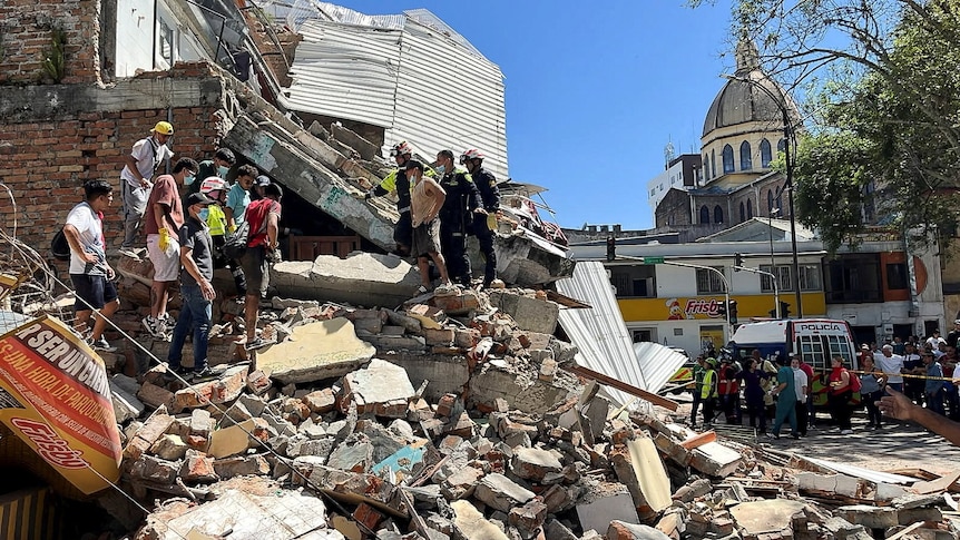 Live: Search continues for survivors after 'very strong' earthquake shakes Colombia