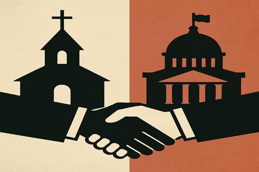 The church can work with government without working for government