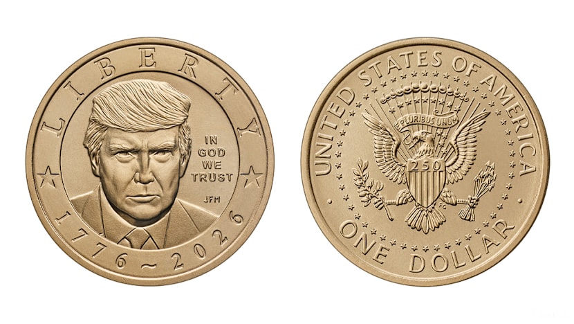US Treasury issues $1 coin with Trump's face on it