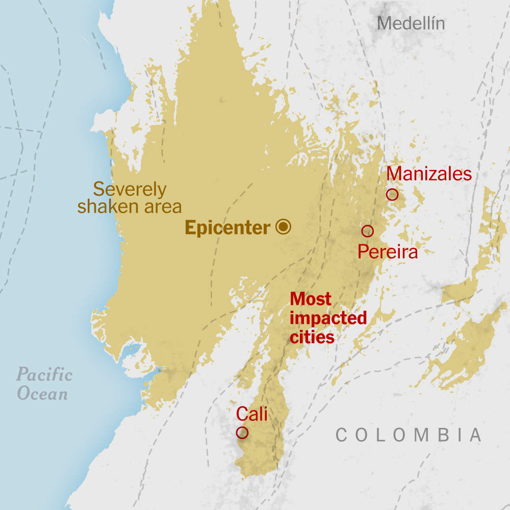 Here Is Where Colombia’s Quake Hit Hardest
