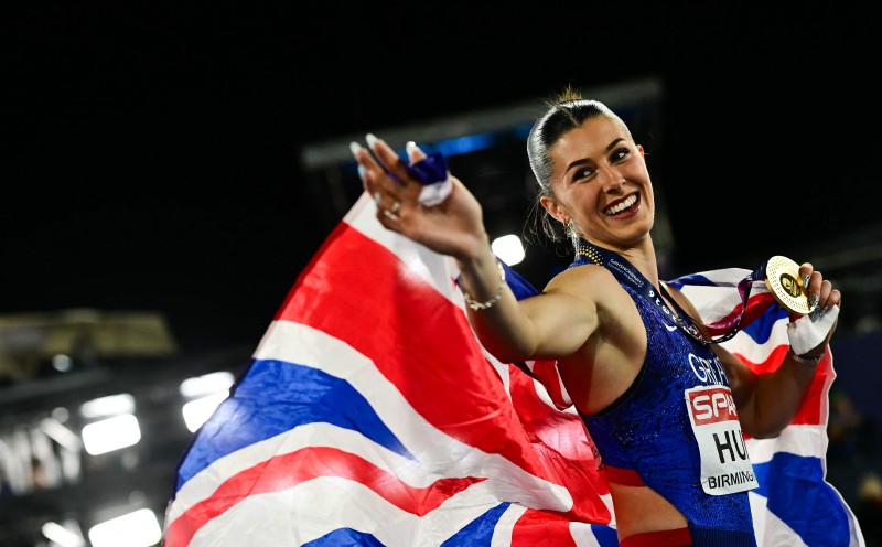 Britain's Amy Hunt wins European women's 100m gold
