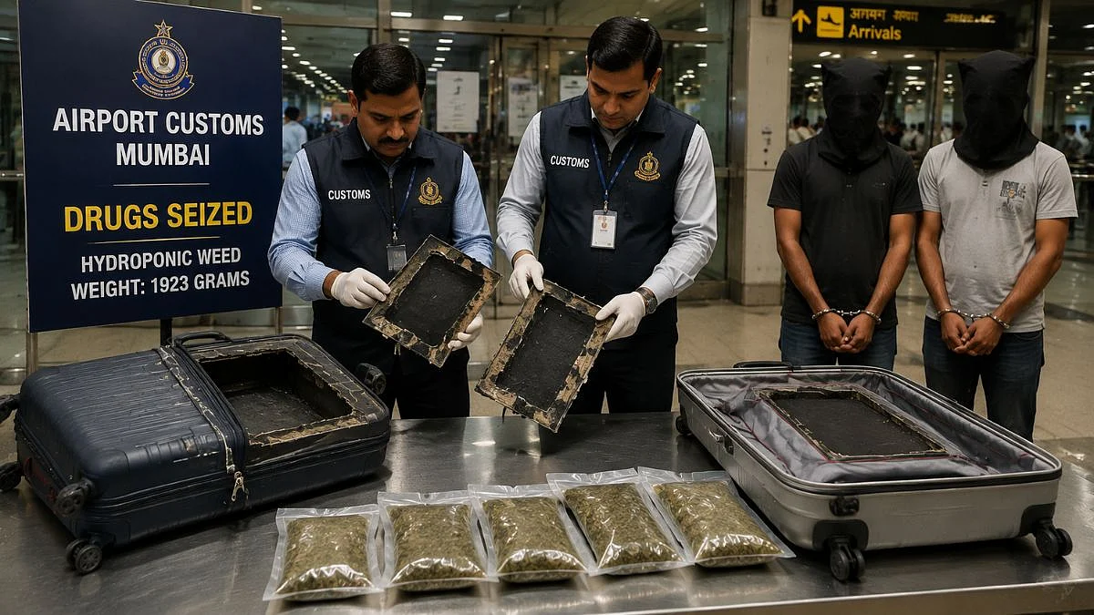 Mumbai Airport Customs Arrests 2 Bangkok Passengers For Allegedly Smuggling Hydroponic Weed Concealed In Trolley Bag Cavities At CSMIA