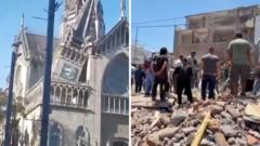 Watch: Moment powerful earthquake shakes Colombia and crumbles buildings