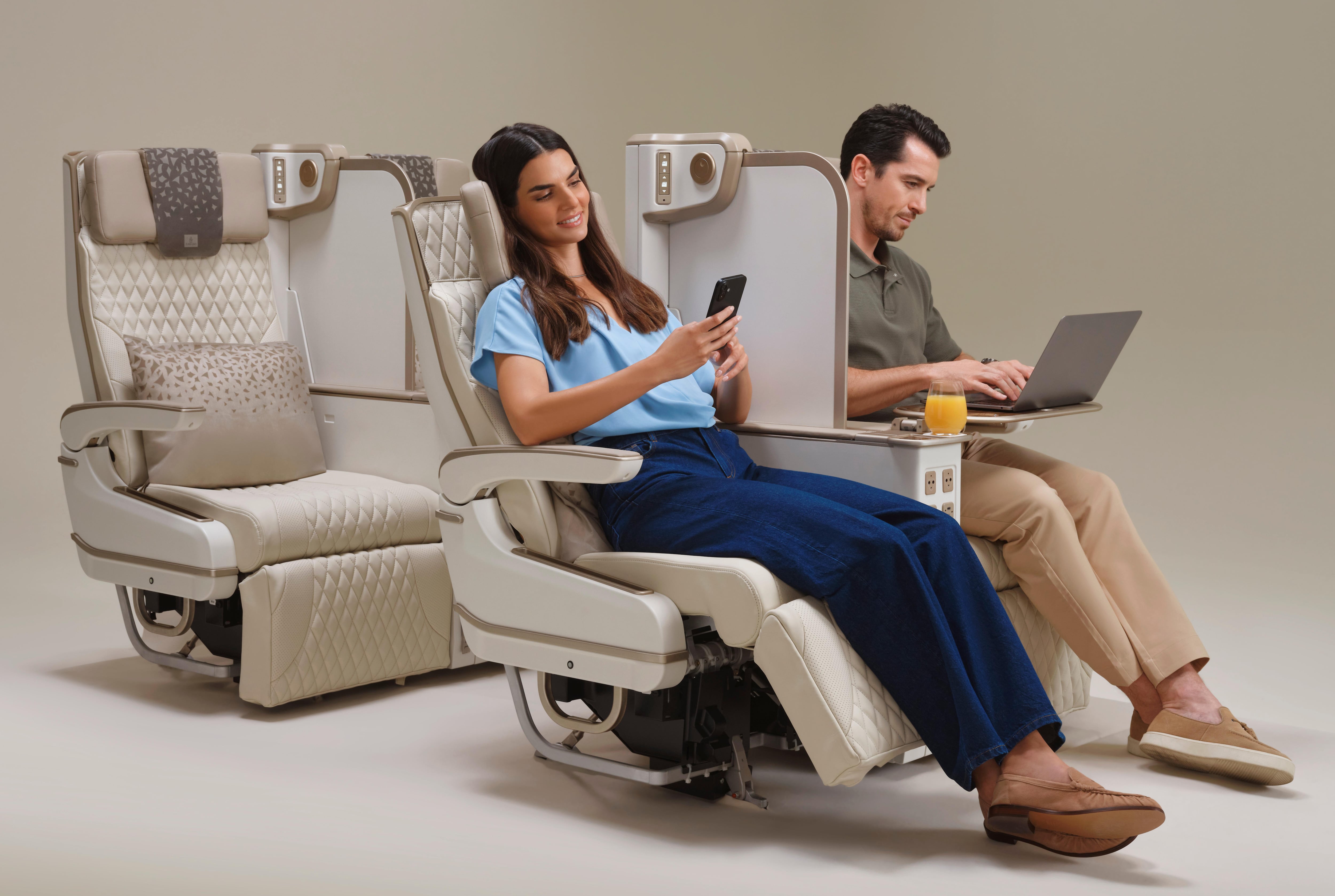 Emirates unveils world's first electric premium economy seat with privacy screen
