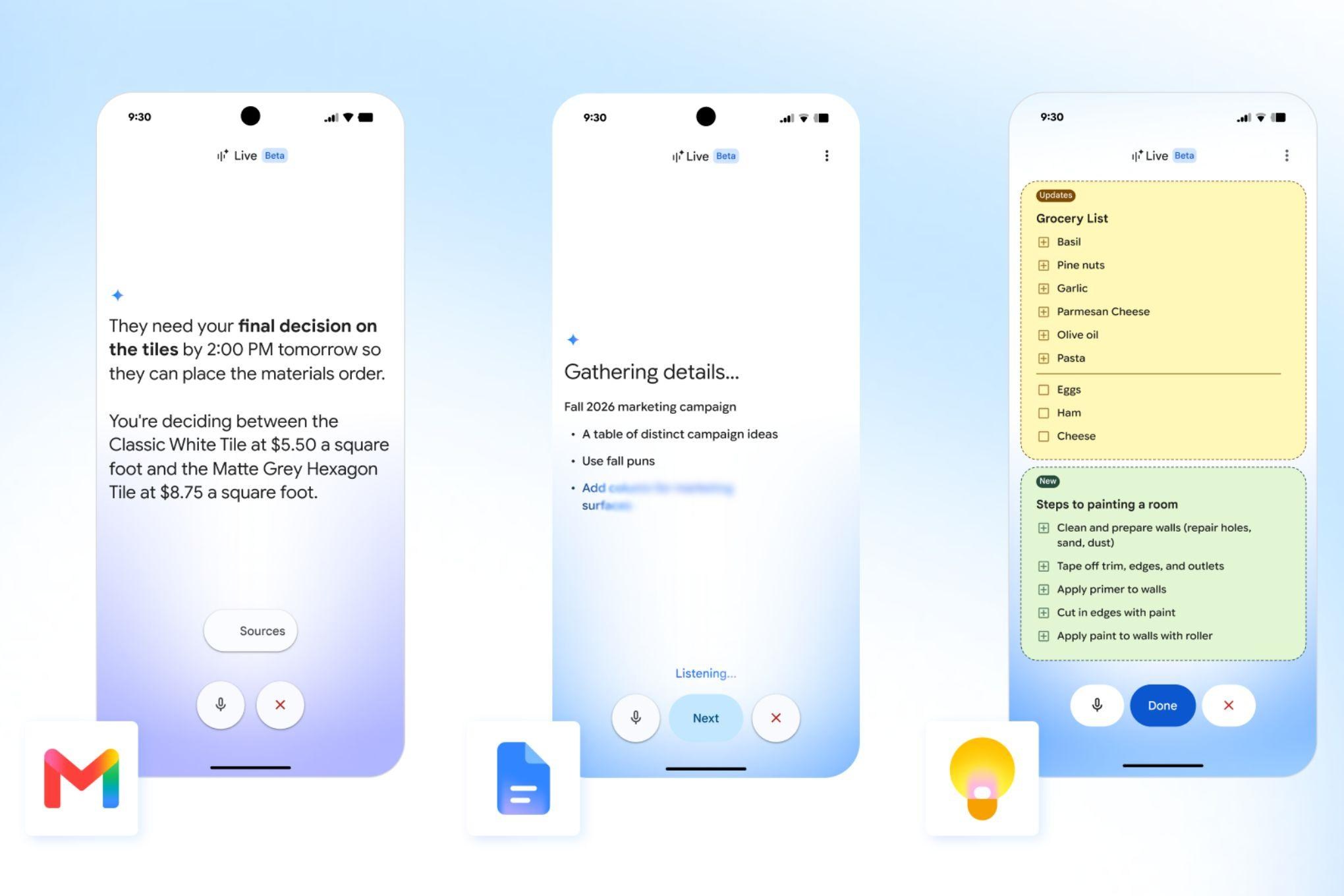 Google now lets you chat with Gmail, Docs, and Keep