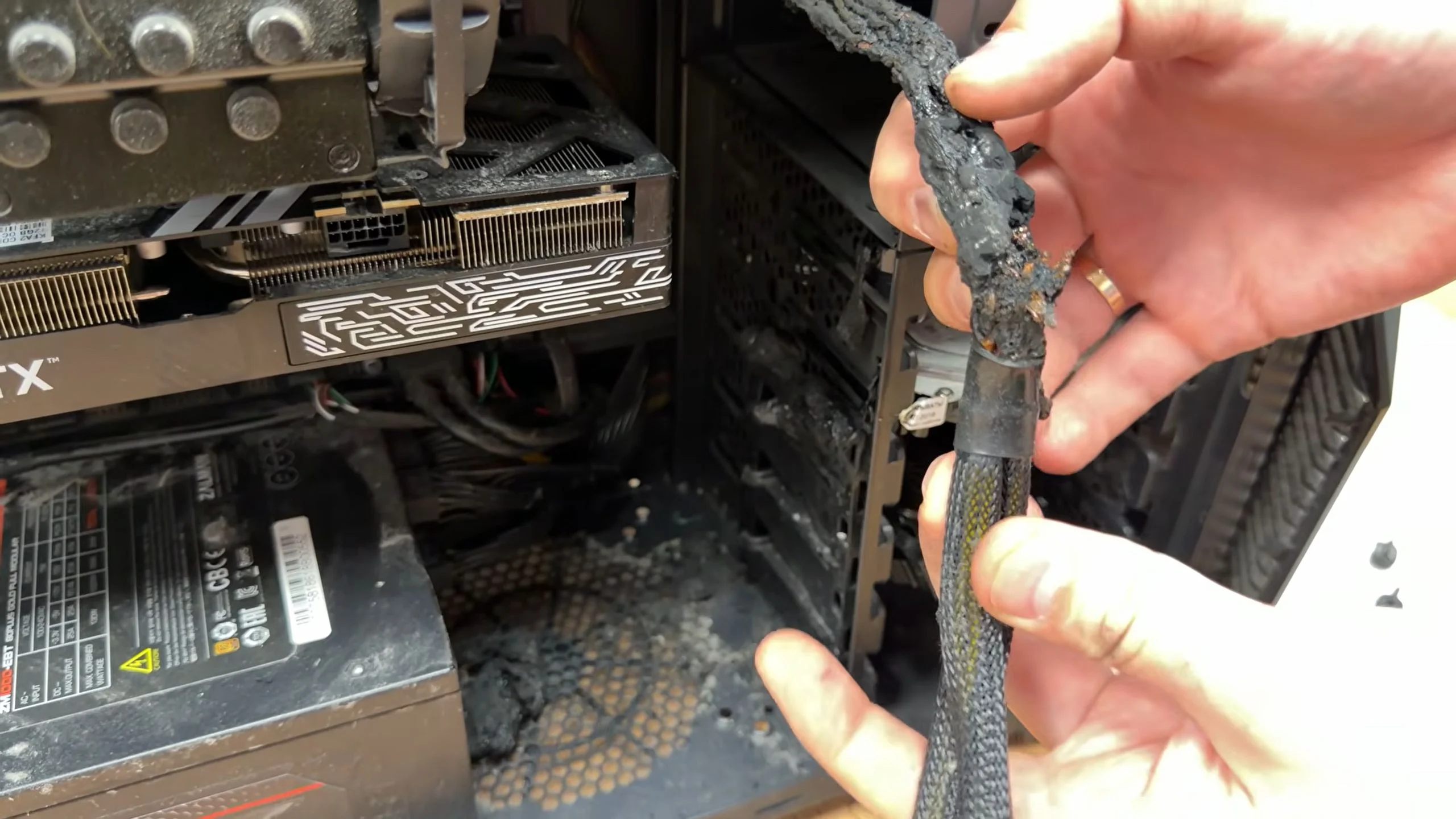 NVIDIA RTX 5070 PCIe Power Cable Melts After User Splits One 8-Pin Cable Into Two