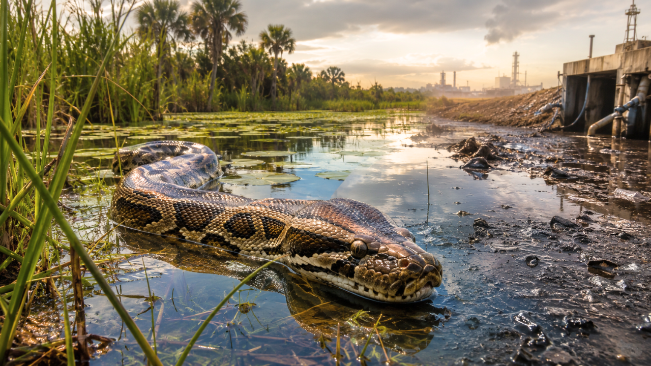 Scientists use Burmese pythons as ‘living sensors’ to reveal hidden wetland pollution