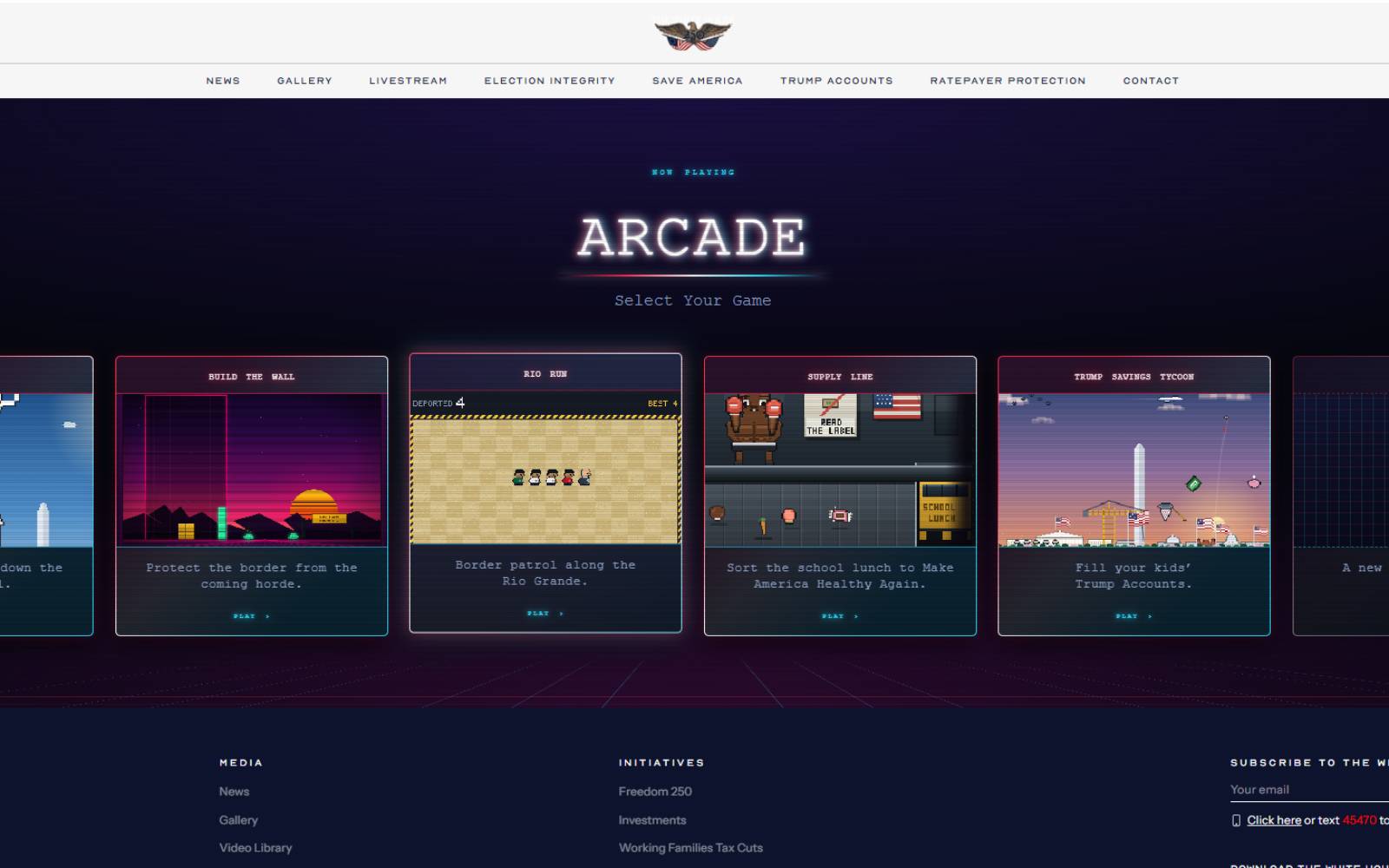 Trump’s White House releases deportation video games
