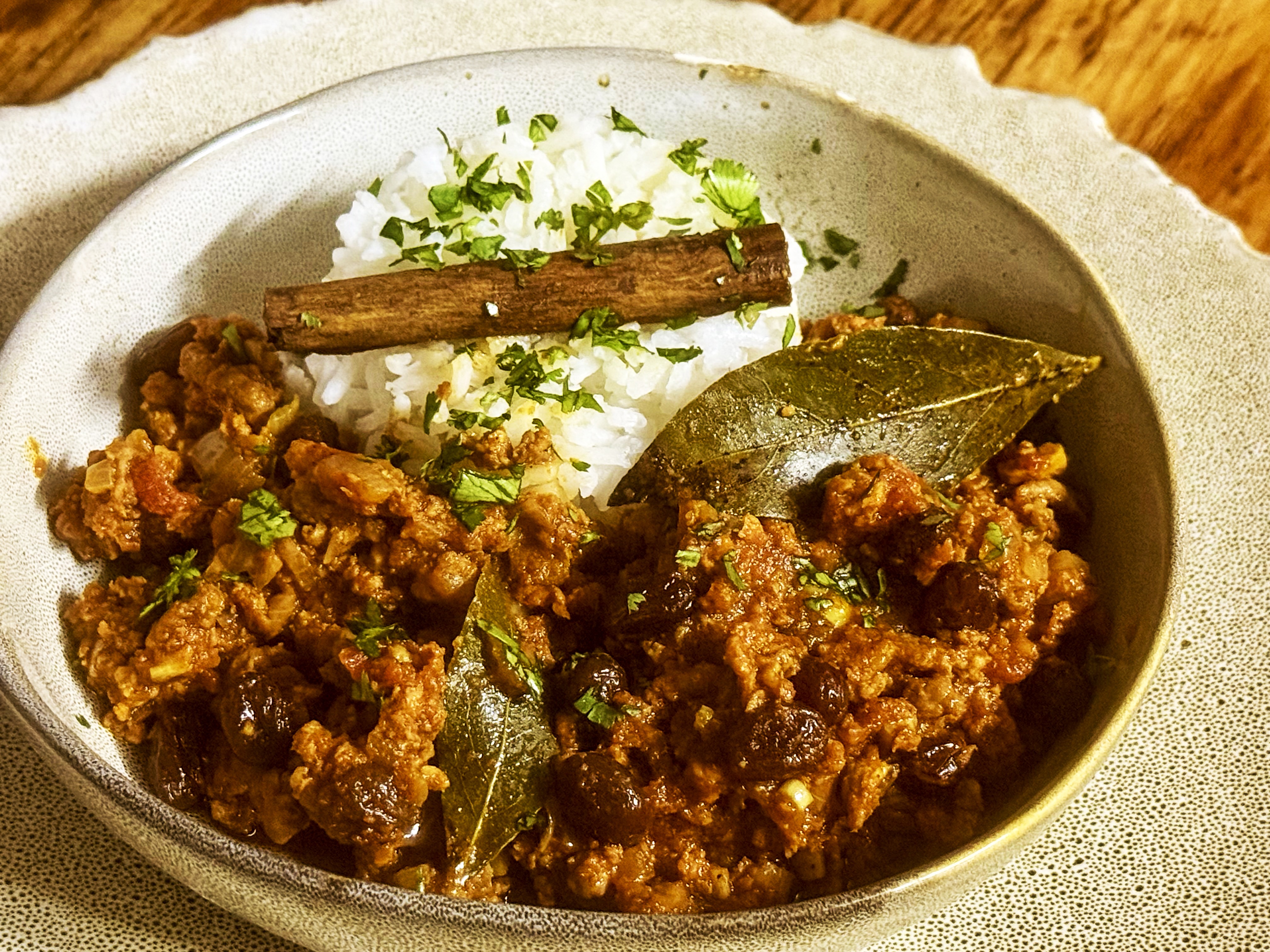 WHAT’S COOKING: Curried beef mince with fresh turmeric and raisins