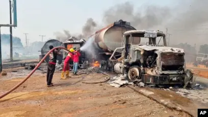 Fire Service quells 60,000-litre petrol tanker fire in Abuja