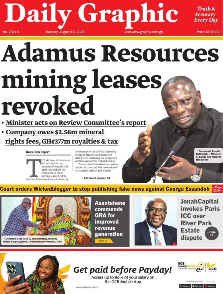 Newspaper headlines: Tuesday, August 11, 2026