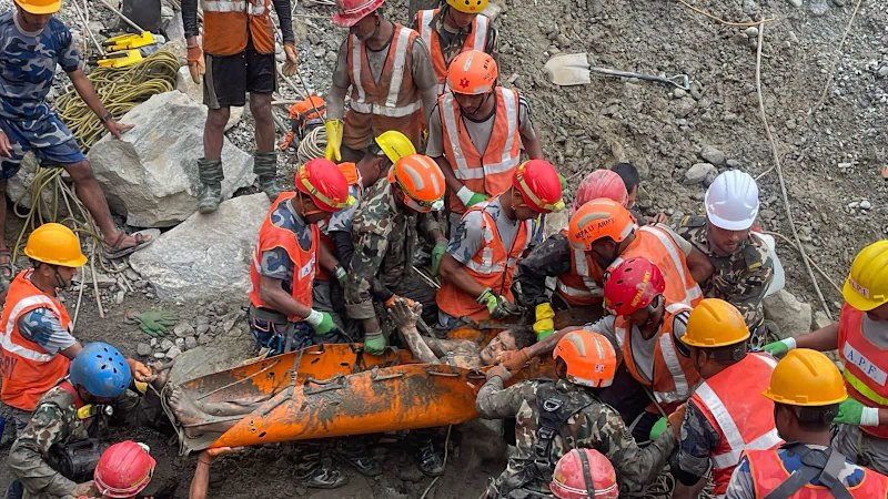 Workers pulled from tunnel in Nepal nine days after flash floods