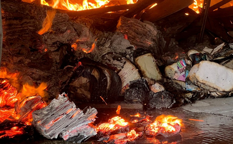 Millions of burnt books show how 'war of endurance' is hurting Ukraine