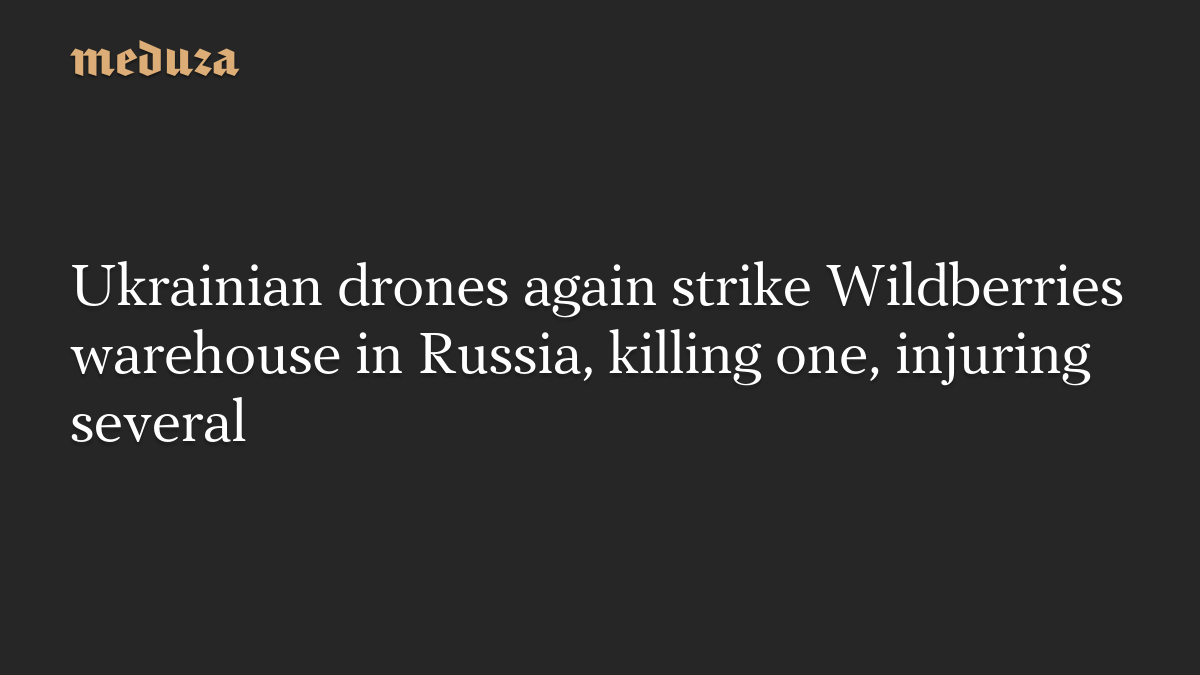 Ukrainian drones again strike Wildberries warehouse in Russia, killing one, injuring several