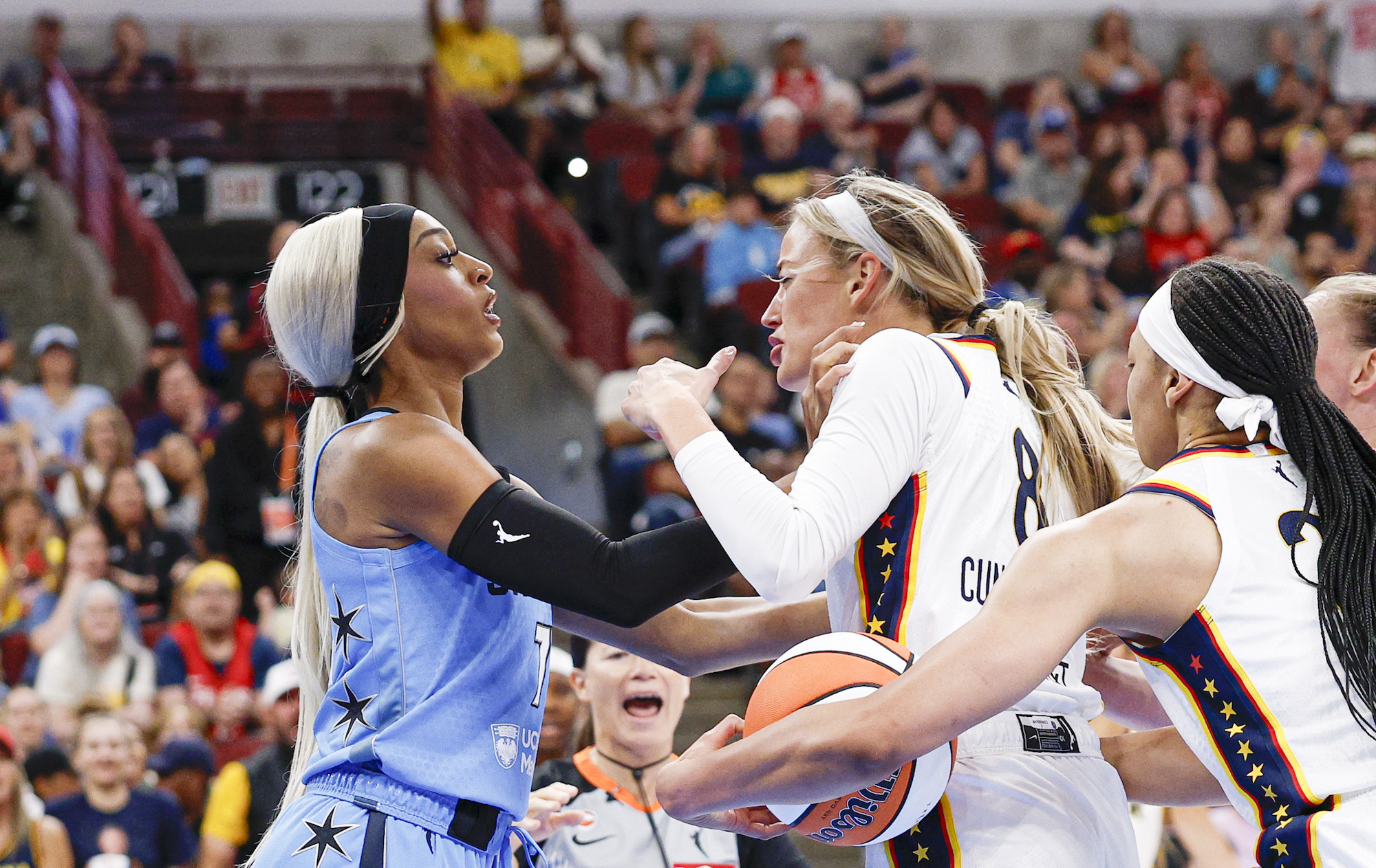 DiJonai Carrington gets hero’s welcome from opposing fans after Sophie Cunningham incident