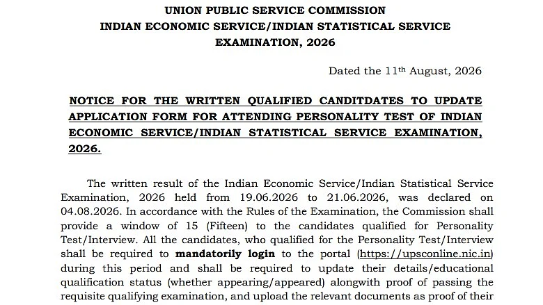 UPSC IES/ISS 2026: Application Window Opens For Personality Test Candidates At upsconline.nic.in, Check Details Here