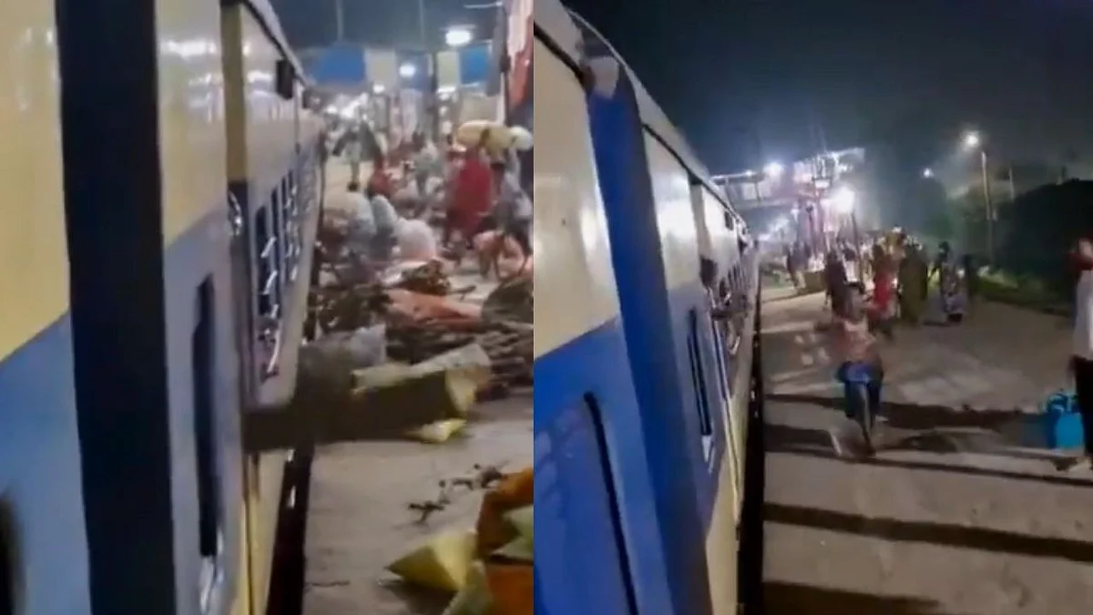 Logs Flying, Train Moving, Man Running: Viral Video Shows Bihar Train Horror As 05574 Departs, Child Allegedly Left Aboard